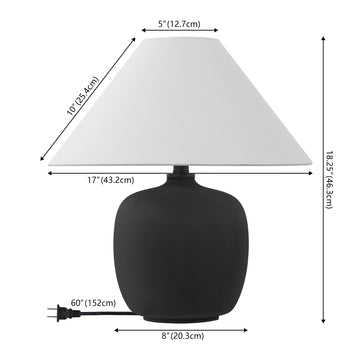 Delphi 18.25" Minimalist Scandinavian Resin/Iron LED Table Lamp - JONATHAN Y
